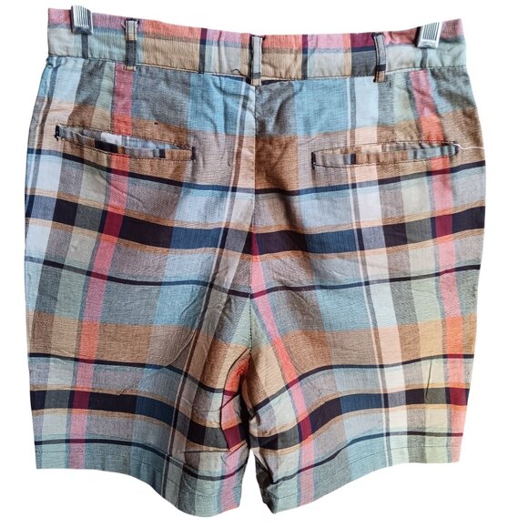 26 Waist X-SMALL True Vtg 1970s M ens IVY LEAGUE PLAID Steel Zip Shorts - Picture 2 of 6
